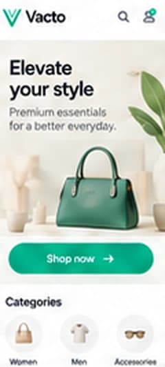The same illustrative storefront on mobile